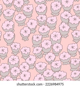 Seamless vector pattern herbal inflorescences.