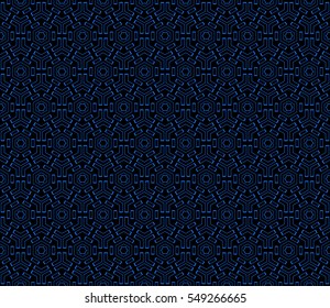 seamless vector pattern of hexagons. blue, black color.