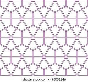 seamless vector pattern of hexagons. purple gradient. vector illustration