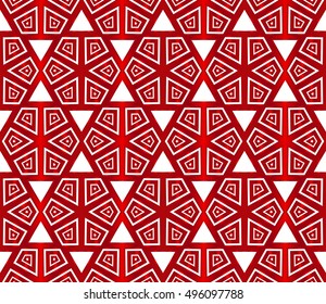 seamless vector pattern of hexagons. red gradient. vector illustration