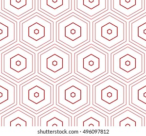 seamless vector pattern of hexagons. red gradient. vector illustration