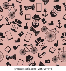 Seamless vector pattern in hipster style background or texture for design 