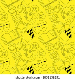 Seamless vector pattern with Hobbies and Creativity