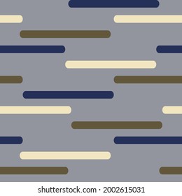 Nahtlose Vektorgrafik mit horizontalen Linien auf grauem Hintergrund. Einfache Streifenhintergrundstruktur. Dekorative moderne Modetextilien.