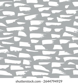 
Seamless vector pattern of horizontal white brush strokes on a gray background.