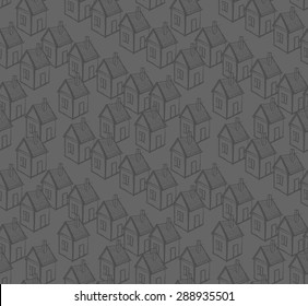 Seamless vector pattern with houses motive.
