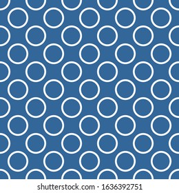 Seamless vector pattern with huge white polka dots on a retro baby blue background. For cards, invitations, wedding or baby shower albums, backgrounds, arts and scrapbooks