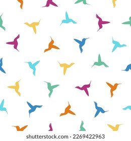 Seamless vector pattern of Hummingbird silhouettes