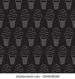 seamless vector pattern of ice cream