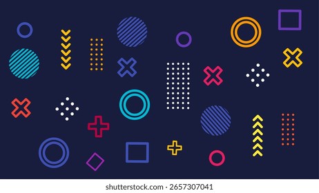 Padrão de vetor perfeito com ícones, design colorido para web, negócios ou ilustrações de arte