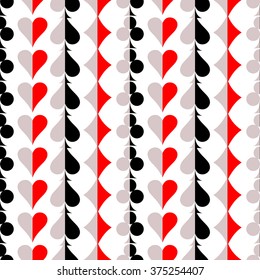 Seamless vector pattern with icons of playing cards. 