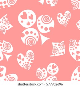 Seamless vector pattern with icons of playings cards. Pink background with hand drawn symbols. Decorative repeat ornament. Series of Gaming and Gambling Seamless vector Patterns