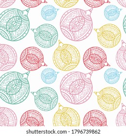 Seamless vector pattern illustration lined ornamental decorations on white