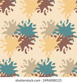 Seamless vector pattern illustration print wallpaper background with paint spots art decor design 