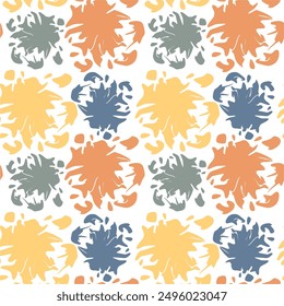 Seamless vector pattern illustration print wallpaper background with paint spots art decor design 