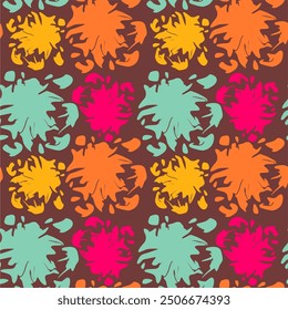 Seamless vector pattern illustration print wallpaper background with paint spots art decor design 
