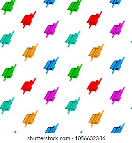 Seamless vector pattern with illustration of super hero with cape of book, cartoon flat character