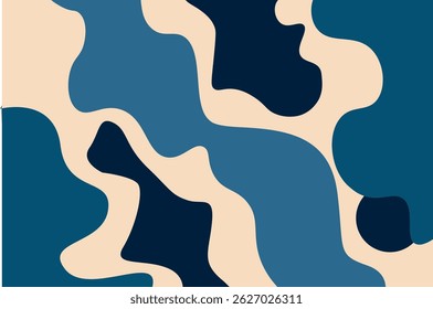 Ilustração de padrão de vetor sem emenda com textura de design abstrato azul ondulado