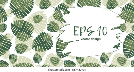 seamless vector pattern with illustrations of plant leaves. For nature lovers. The theme of the summer and autumn. It can be used for packaging, invitations, postcard holiday, fabrics and etc.