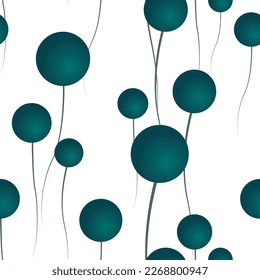 seamless vector pattern with the image of balloons on a string in aqua color for prints on fabrics, packaging and for interior decoration