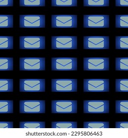 seamless vector pattern from the image of postal envelopes in dark blue tones for printing on fabrics, websites, packaging and for decorating interiors and scenes