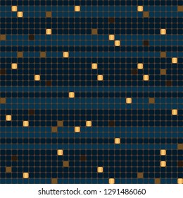 
Seamless vector pattern. Imitation of colored tiles and gold