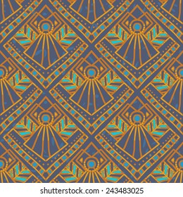 Seamless vector pattern. Imitation of traditional ethnic painting.