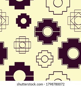 Seamless vector pattern with Inca Cross Chakana