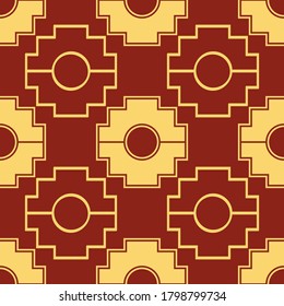 Seamless vector pattern with Inca Cross Chakana