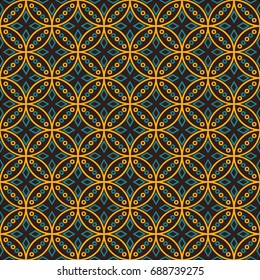 Seamless vector pattern in Indonesian batik style on the brown background.