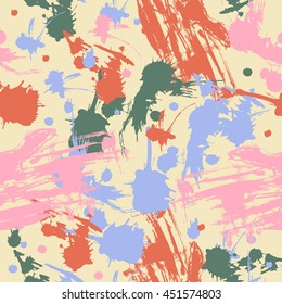Seamless vector pattern of ink blots. Paint stains.
