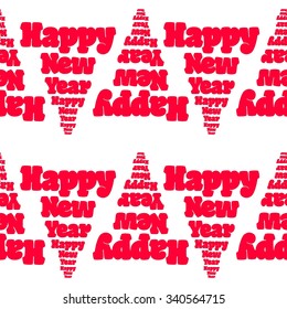 Seamless vector pattern with the inscription "Happy New Year" folded triangles
