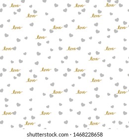 
Seamless vector pattern with inscription and hearts for your projects.