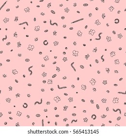 Seamless vector pattern with insects for textile, ceramics, fabric, print, cards, wrapping