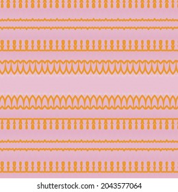 seamless vector pattern inspired by wallpaper design in pastel colors.Salem color background mixed with orange motifs