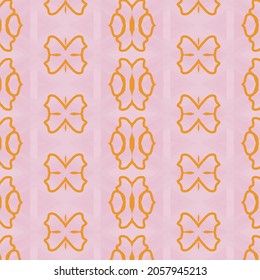 seamless vector pattern inspired by orchid flower wallpaper in pastel colors. peach color background mixed with orange motif.can be used for wrapping, background, fabric