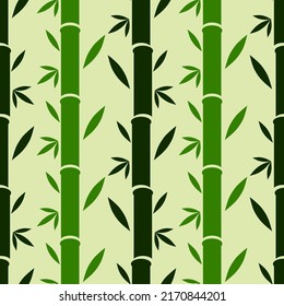Seamless vector pattern inspired by green bamboo forest. Suitable for wallpaper, background, gift wrapper, or textile.