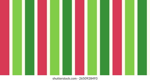 Um padrão de vetor sem costura inspirado por cores de melancia, combinando listras vermelhas e verdes vibrantes com uma estética de verão fresco. Perfeito para tecido, embrulho de presente ou marca sazonal.