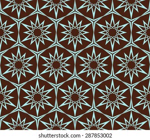 Seamless vector pattern with intersecting straight stripes, polygons and stars. Abstract Arabic ornament.