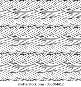 Seamless vector pattern of interwoven leaves. The plaiting of the leaves, ears of corn.