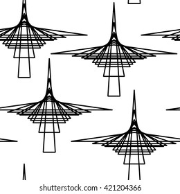 Seamless vector pattern with isolated geometric shapes