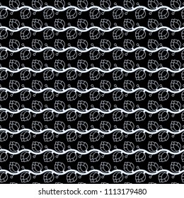 Seamless vector pattern with japan hop plant black and white for fabric, wrapping, ceramic