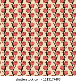 Seamless vector pattern with japan hop plant for fabric, wrapping, ceramic