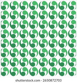 Padrão vetorial contínuo de símbolos de Tomoe japoneses. Fundo geométrico moderno simbolizando harmonia e equilíbrio.