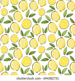 Seamless vector pattern with juicy lemons.