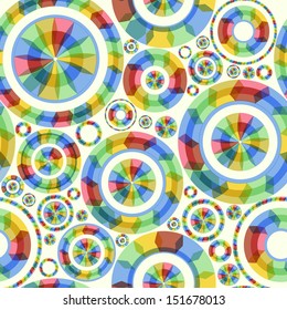 Seamless vector pattern with  kaleidoscope circles