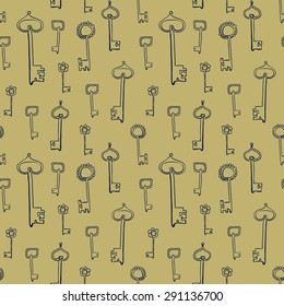 Seamless vector pattern with keys motive
