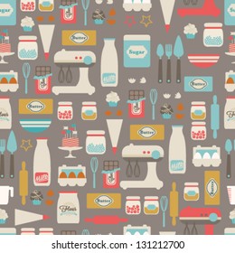 Seamless vector pattern. Kitchen/food background