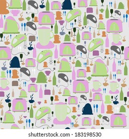 Seamless vector pattern. Kitchen/food background