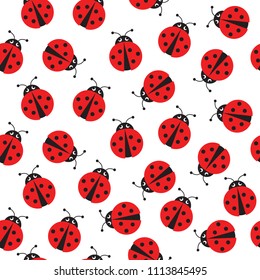 seamless vector pattern with ladybugs